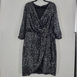 NEW Lane Bryant Sequin Black Plus Size Dress Size 18
